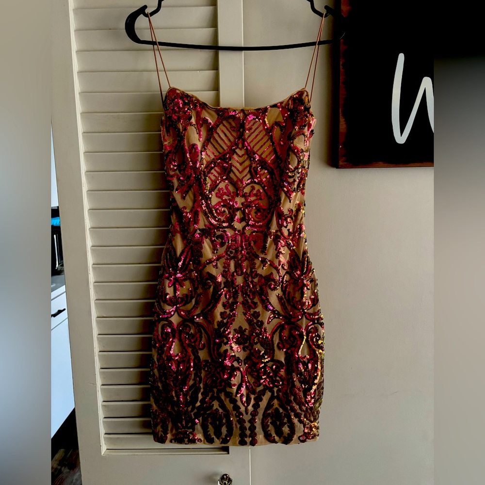 Colorful sequin bodycon homecoming dress